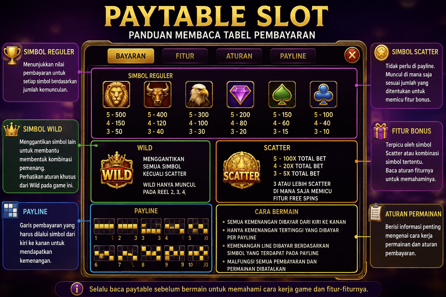 Cara Membaca Paytable Slot dan Memahami Informasi di Dalamnya