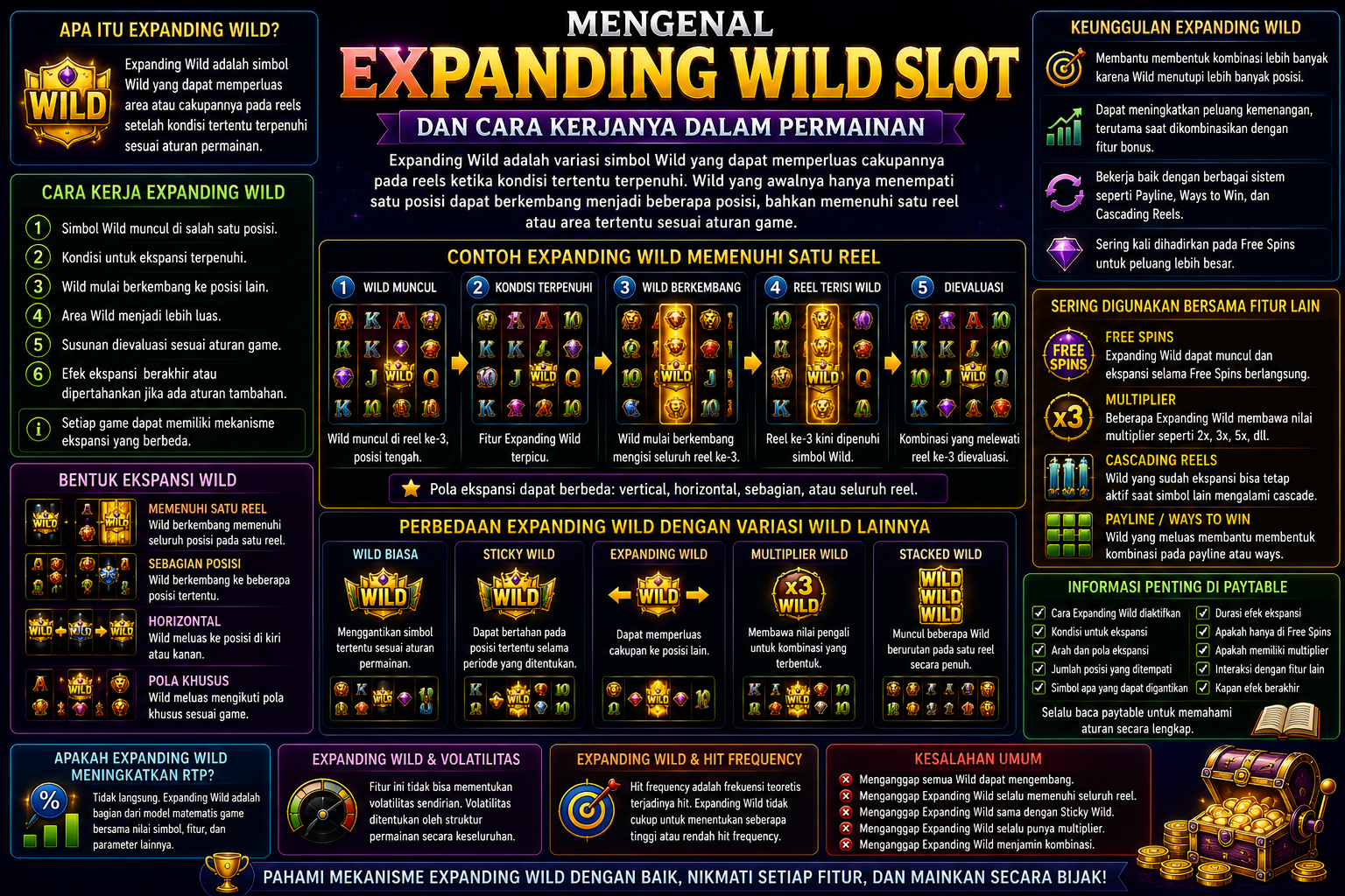 Infografis Expanding Wild slot dan cara kerjanya dalam permainan