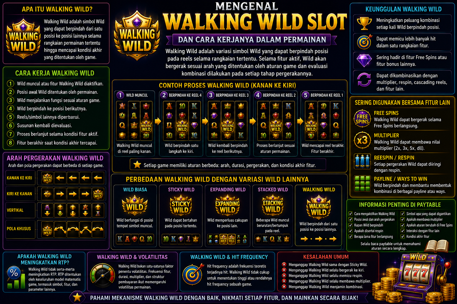 Infografis Walking Wild slot dan cara kerjanya dalam permainan